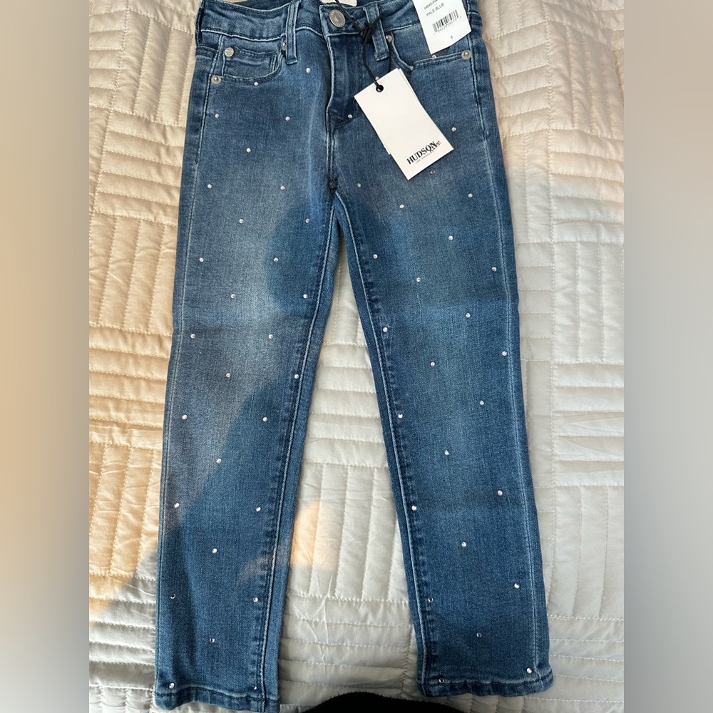 NWT Hudson girls skinny rhinestone jeans size 6